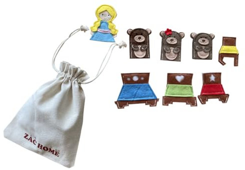 Children's Storytelling Finger Puppet Set Goldilocks and the Three Bears Story