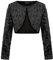 MINTLIMIT Strickjacken Für Damen Casual Strickjack Langarm Cardigan Pailletten Glitzer Bolero Haken (Schwarz XL)