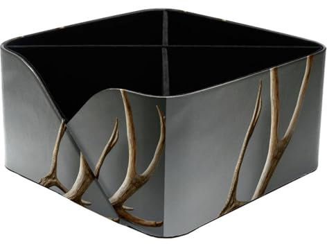 PVC Leather Valet Tray for Men Women, Elk Antler Stackable Jewelry Organizer Trays for Drawers Inserts, Nightstand Caddy Tray for Key, Coin, Phone, Bedside Desk-top Storage Tray