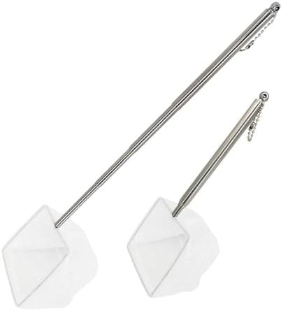 2 Pcs Aquarium Telescopic Shrimp Net, 5-15 Inch Extendable Handle, Tiny Fish Tank Net for Aquariums & Small Ponds