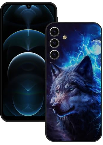 DiaryTown Hülle Kompatibel mit Samsung Galaxy A14 5G Hülle Silikon mit Tier Motiv Handyhülle Ultra Dünn Schwarz Case Cover Kratzfest Stoßfeste Kameraschutz Schutzhülle für Galaxy A14 4G - Blauer Wolf