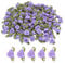 celloexpress 15mm Lilac #13 Satin Ribbon Roses with Green Leaves - Small Flower Buds - Crafts, Embellishments (Pack of 50)