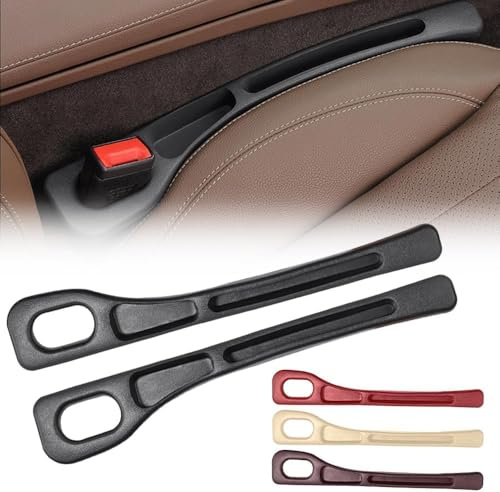 SHUOHONG 2 Stück Aufbewahrungsbox für Autositze, Universal Autositz Spaltfüller, Car Accessories Interior, Autositz Lückenfüller für Verhinderung des Herunterfallens Von Gegenständen (Schwarz)