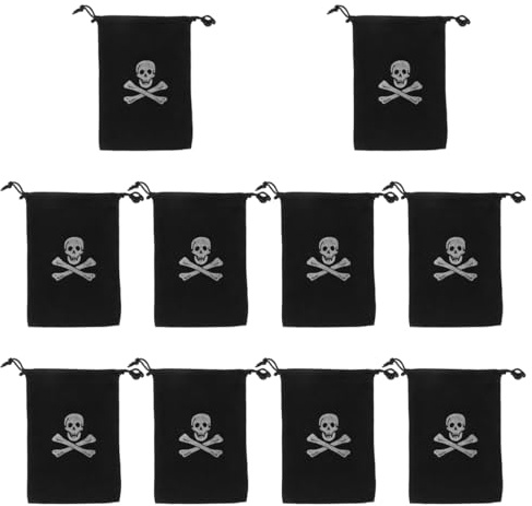 Garneck 10er Set Piratenbeutel Mit Kordelzug – Robuste Polyester Taschen Für - Ideal Für Halloween - Piratenpartys Und Süßigkeiten – Perfekt Für Goldtaler Und Kleine Schätze