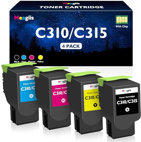Meagiis C310 C315 Tonerkartusche kompatibel für Xerox C310 C315 Toner für Xerox C315 C315DNI C310 C310DNI C310 DNIM 006R04356 006R04357 006R04358 006R04359 (1 Schwarz, 1 Cyan, 1 Gelb, 1 Magenta)