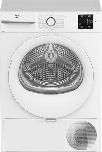 Beko BM3T3823W 8kg Heat Pump Tumble Dryer With Sensor Programmes, Slim Depth - White - A++ Rated, H84.6 x W59.8 x D54.5 (cm)