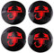 4 Pezzi Elegante Adesivi Coprimozzo Auto per Abarth 500 595 695 60mm, Auto Decorativo Emblema Accessori, Impermeabili Antipolvere,Red