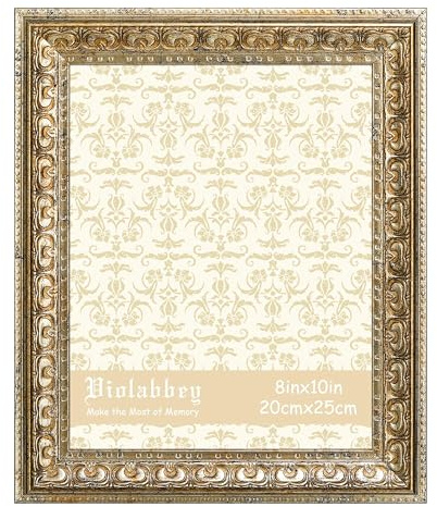 VIOLABBEY Bilderrahmen 20x25 cm Silber, Vintage-Fotorahmen | Wand oder Tischdekoration, Klassisches Design, Büro & Zuhause, Passend für 8x10 Inch Fotos