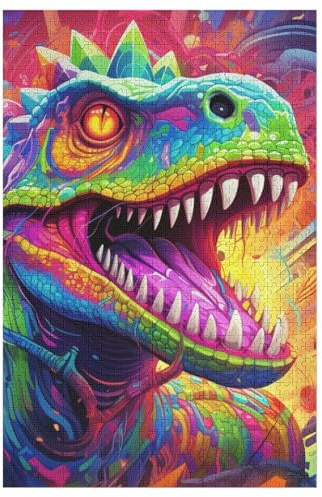 Puzzles Dinosaurier, 1000 Teile, Puzzle Aus Holz Für Erwachsene Und Kinder Ab 12 Jahren, Lernspielzeug 78×53cm