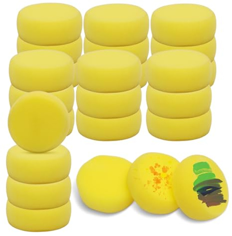 25 Stück Malschwamm Set, Schwämmchen Schule, Runder Synthetischer Kunst Malen Kunstunterricht Schwamm, Saugfähig Malerei Keramik Aquarell Malschwämmchen vielseitig für Kunstunterricht, DIY, Haushalt