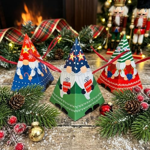 Festive Gonk Christmas Crackers – Red & Green Holiday Party Crackers Set of 6 for Christmas Celebrations