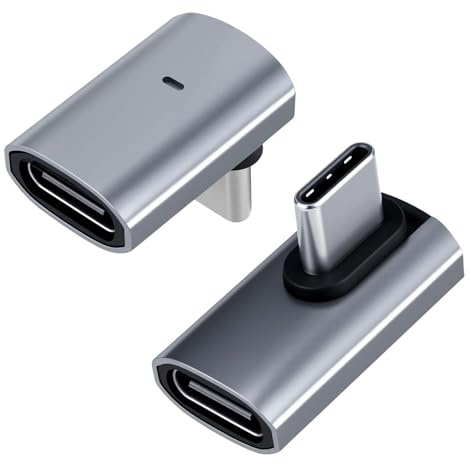 LUIRSAY 2er Pack USB C 90 Grad Adapter Kit, 40Gbps Datenübertragung, 240W Schnellladung, 4K@120Hz/8K@30Hz Video, Kompatibel mit Thunderbolt 4, iPhone 15/16/17, Steam Deck, Laptop und mehr