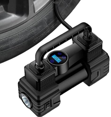 Bomba de aire para neumáticos de coche | Inflador de compresor eléctrico de 12 V - Bomba de aire para bicicletas con manómetro digital - para coche, bicicleta, motocicleta, camión, automóvil, ciclismo