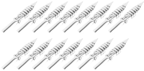 FUNOMOCYA 15Pcs Professional Calligraphy Dip Pen Nibs Set with Fine Oblique Metal Tips for Artists, Comic Drawing, Sketching and Writing, Replaceable Ink Fountain Pen Nibs for Creative Art