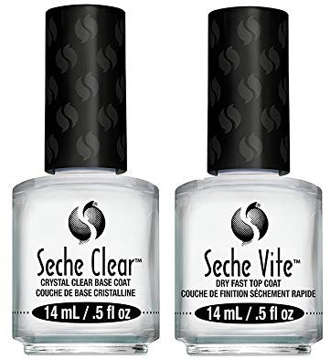 Seche Vite Dry Fast Top Coat/ Clear Crystal Base Coat Duo