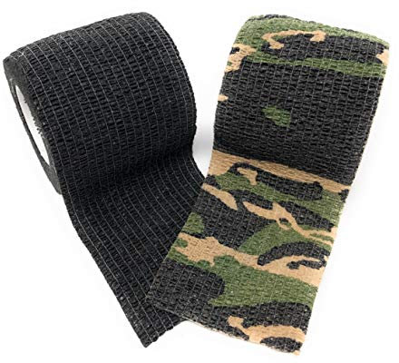 LisaCare Fixierbinde 2,5cmx4,5m | 2er-Set Tarnfarbe & Schwarz je 1x | Kohäsive Bandage | Wundverband | Pflasterverband | elastisch, dehnbar, selbsthaftend, ohne Kleber