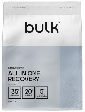 Bulk All in One, Erdbeere, 2.5kg | Protein-Shake mit Kreatin, Glutamin-Peptiden, Leucin, Maltodextrin, Protein Pulver, Eiweißpulver