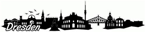 Samunshi® Dresden Skyline Aufkleber Sticker Autoaufkleber City Gedruckt - 30x6,4cm schwarz