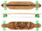 MAXOfit® Deluxe Longboard GeoLines Bambus/Ahorn No.40, Drop Through, 107 cm, 7 Schichten, ABEC11