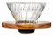 Hario V60 Olive Wood - Gotero de café con cuchara medidora, cristal, transparente