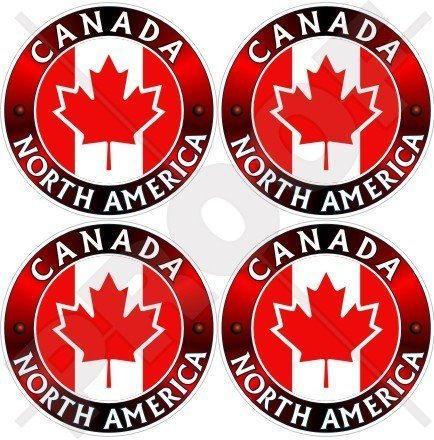 KANADA Kanadier, Nordamerika, AHORNBLATT 50mm Auto & Motorrad Aufkleber, x4 Vinyl Stickers