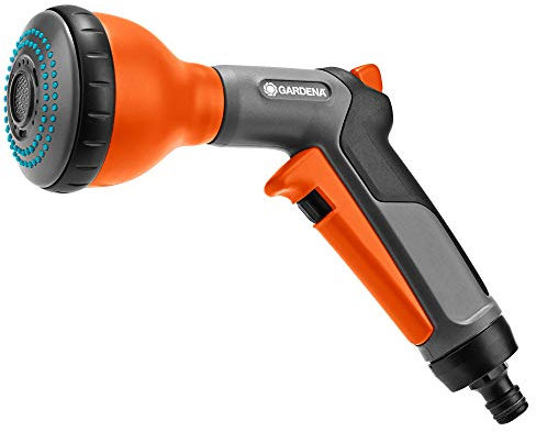 GARDENA 18313-34 - Promoción Pistola Multisos Classic. Display de la pistola multisos Classic 18313. Con tres formas de chorro: ducha concentrado y pulverizado.