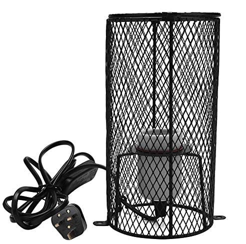 Tnfeeon E27 Reptile Heat Lamp with Guard, Pet Ceramic Heating Lamp Heater Holder Reptile Infrared Heat Bulb with Power Switch for Lizards Tortoise Chicken Amphibian Poultry