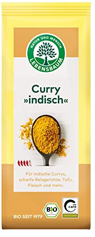 Lebensbaum Curry indisch, Bio-Gewürz für Currys, Reisgerichte und Fleisch mit köstlicher Schärfe, Currypulver, 50 g