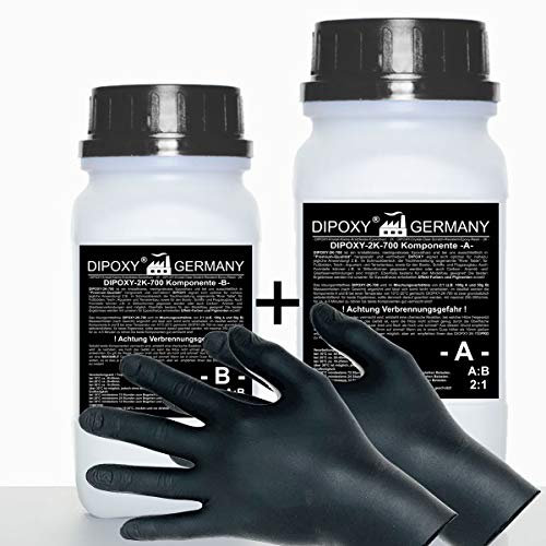 7,5kg DIPOXY-2K-700 + gants, bi composant Résine époxy transparente Glaçage Epoxyde Epoxy Resine Coulée Cristalline PRV table sol bois fibre carrelage colle