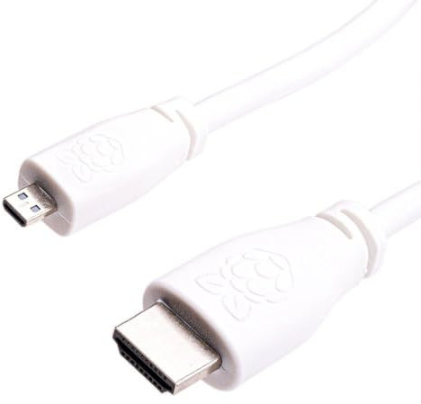 Raspberry Pi offizielles Micro HDMI Kabel, weiss, 2,0m