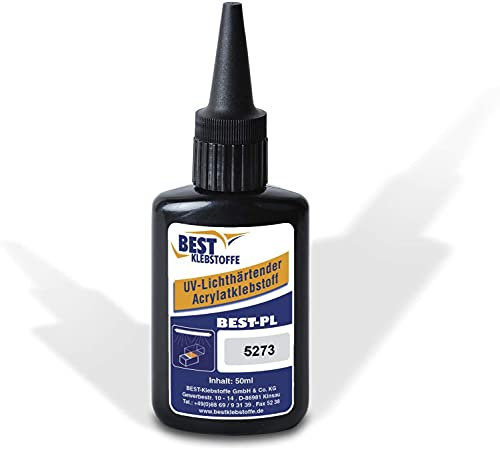 BEST KLEBSTOFF - PL 5273-1 UV Kleber kapillar | 50g | Niedrigviskos | zum bauen und reparieren | UV Fix | Steinschlag Reparatur Kit | Super Klebstoff