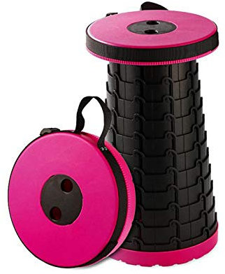 LZQpearl Chaise Camping Pliante, Tabouret Portatif, Tabouret Pliant Rétractable Pliable, Charge 400 LB, Parfait pour Le Camping, La Randonnée, La Pêche, L'extérieur, Le Jardin (Rose)