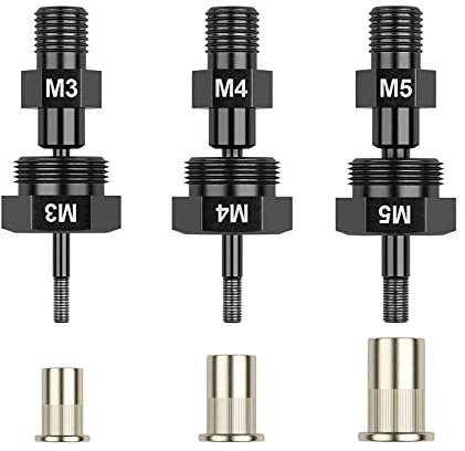 Beaspire Profi Akkubohrer/Treiber Niet-Adapter-Kit Ersatz 3 Art Dorne kit, Anti Rost Dorn, für Beaspire Nietmuttern Adapter Kit für Elektrische Bohrmaschine (Inkl. M3, M4, M5)