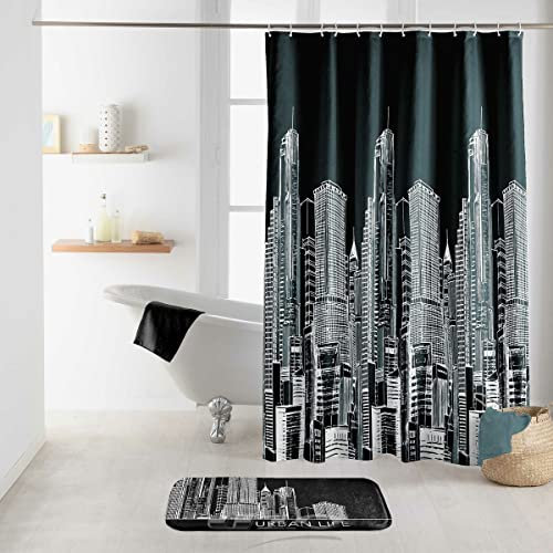 Dynamic24 Duschvorhang 180x200 New York Central City NY Badewannenvorhang Wannen Bad Dusche Vorhang