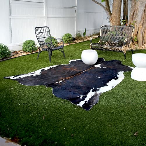 Appaloosa Cowhides Echter Rindsleder-Teppich – Naturleder-Teppich für Wohnzimmer und Schlafzimmer, echter Rindsleder-Teppich für rustikale Heimdekoration, dunkle Tricolor-Rindsleder-Teppich-Kollektion