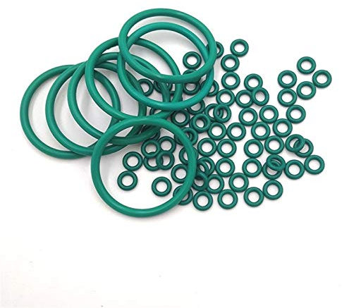 Lcuihong-O-Ring Unterlegscheiben Grüne FKM O Ringe ölbeständige Säure und alkalisiestende Dichtungsdichtung FPM O-Ring, OD4mm ~ 85mm * 1,5 mm, Verschleißfest (Color : Green, Size : OD66x1.5mm 2pcs)