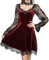 DINGJIUYAN Gothic Lace Short Dress Black Mini Dress V Neck Half Moon Corset Gothic Aesthetic Sexy Backless Party Dress