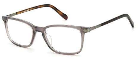 Fossil Brille mit Sehstärke für Unisex optional mit Sonnenbrillentönung oder Blaulichtfilter, Quadratisch, gefertigt aus Acetat (inklusive Brillenetui)