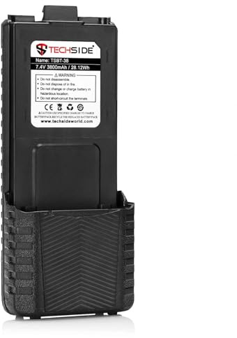 TECHSIDE TSBT-38 Batterie surdimensionnée 3800mAh Compatible avec TechSide TI-F8 + TS-T9 + UV-5R