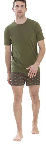 Mey Nachtwäsche Serie Relax Herren Homewear Shirts Safari Green (XL)
