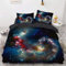 Luowei Bettwäsche 135x200cm Weltall Weltraum Galaxie Sterne Bettbezug Set Mikrofaser Jungen Teenager Deckenbezug mit Reißverschluss und 1 Kissenbezug 80x80 cm – (Galaxy 3, 135 x 200 cm)