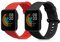 kwmobile Straps Compatible with Xiaomi Mi Watch Lite/Redmi Watch Straps - 2x Replacement Silicone Watch Bands - Smartwatch or Fitness Tracker - Black/Red