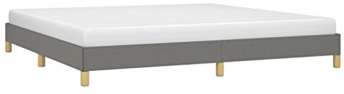 vidaXL Polsterbett, Bett Bettgestell mit Lattenrost, Schlafzimmerbett Doppelbett mit Stützbeinen, Bettrahmen Schlafzimmermöbel, Dunkelgrau 200x200cm Stoff