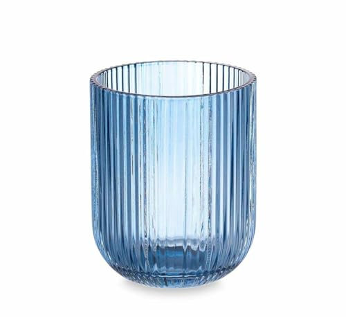 Vaso Rayas Azul Cristal 270 ml (6 Unidades)