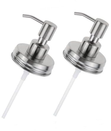 PRETYZOOM 2St seifenspender Farmhouse Kitchen küchenarmatur Silve True Fruits aufsätze Dosierpumpe Flaschenspender Herrenlotion flüssig Dosendeckel Händedesinfektionsflasche Metall