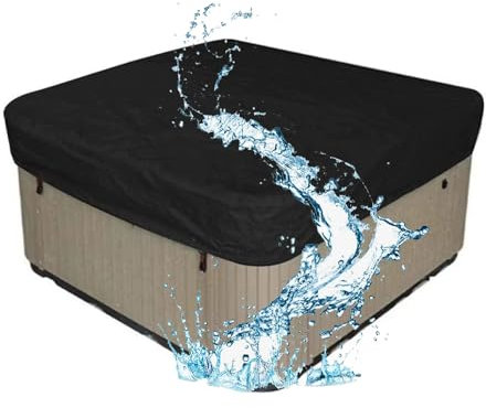 Housse de Bain à Remous,Bache Spa ImperméAble,Bache Piscine pour Bbassin,Couverture de Piscine D'hiver en Oxford Imperméable étanche à la Poussière Couverture De Piscine(Size:200x150x20CM,Color:BLack)