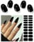 AutyaMee Semi Cured Gel Nail Strips (Black), 20 Pcs Gel Nail Wraps, Stickers, UV Light Required, Salon Quality, Long Lasting
