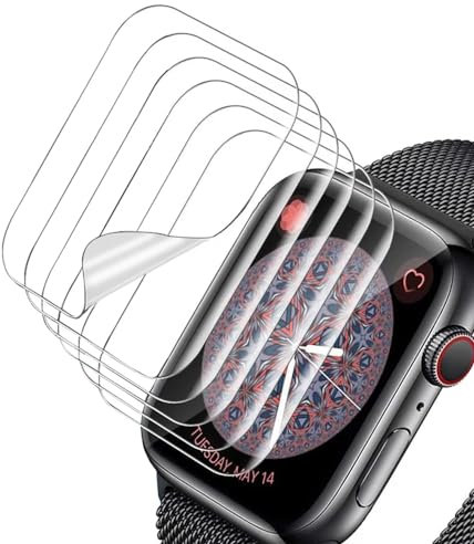 Snailcanfly Pellicola idrogel 5pcs per Apple Watch 44mm Series SE (2nd Gen, 2023) 6/5 /4 44mm Trasparente TPU Pellicola Protettiva Schermo Touch Sensibile, HD Clear, Ultra Sottile, Auto Guarigione