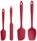 U-Taste Juego de 4 Espatulas: 250℃ Silicona Cocina Reposteria Lengua Resistente al Calor Utensilios de Espátula para Cocinar y Hornear, Paletas Cocina Antiadherentes Flexibles sin BPA (Rojo)