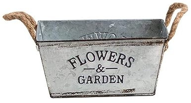 SunaOmni Vaso da fiori in metallo vintage, botte in ferro, piccola fioriera ovale, per piante grasse, contenitore idroponico, per interni ed esterni, balcone, davanzale della finestra.